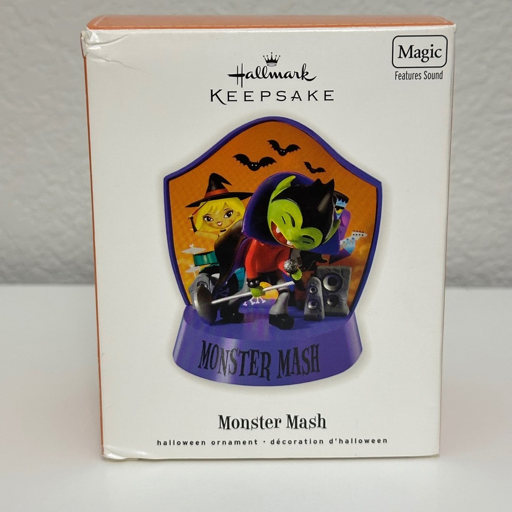 Hallmark Monster Mash Ornament Purple Magic Sound 2010 Halloween New in Box